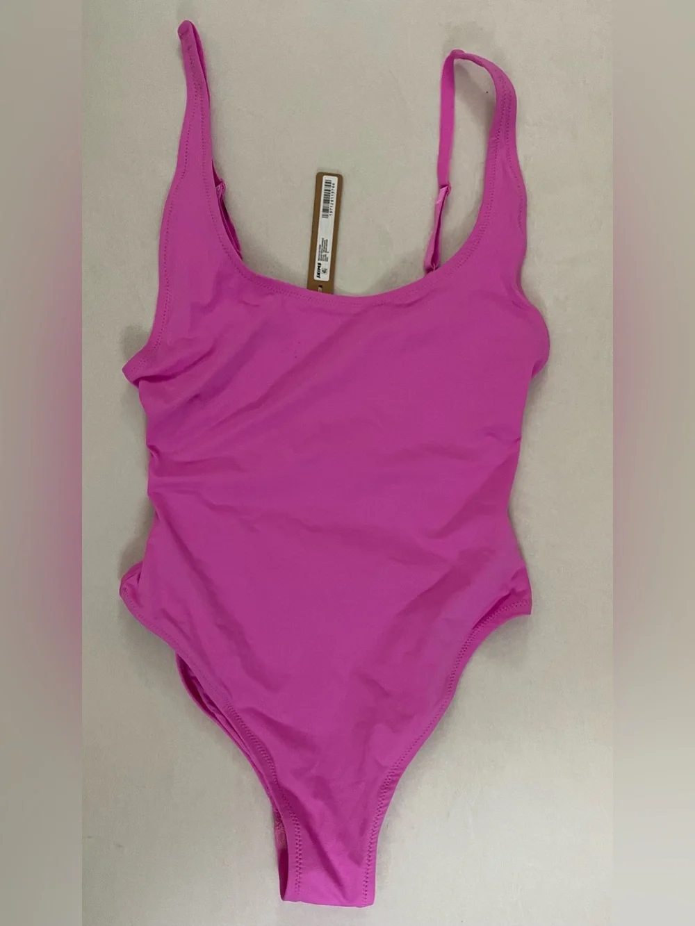 Skims NWT Scoop Neck One-Piece Swimsuit - Neon Orchid Pink Size S